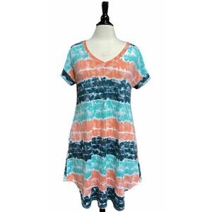 Sweet Lovely Tie Dye Short Sleeve Dress Size Small